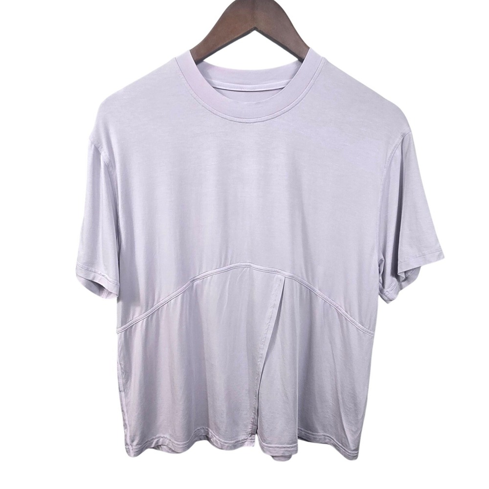 Lululemon Modal Silk Blend‎ Tie Front Tee Lavender Womens Size 8?